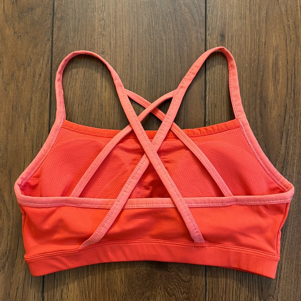Athletic Works Strappy Back Active Sports Bra Begonia Pink Coral Silk - Picture 4 of 6
